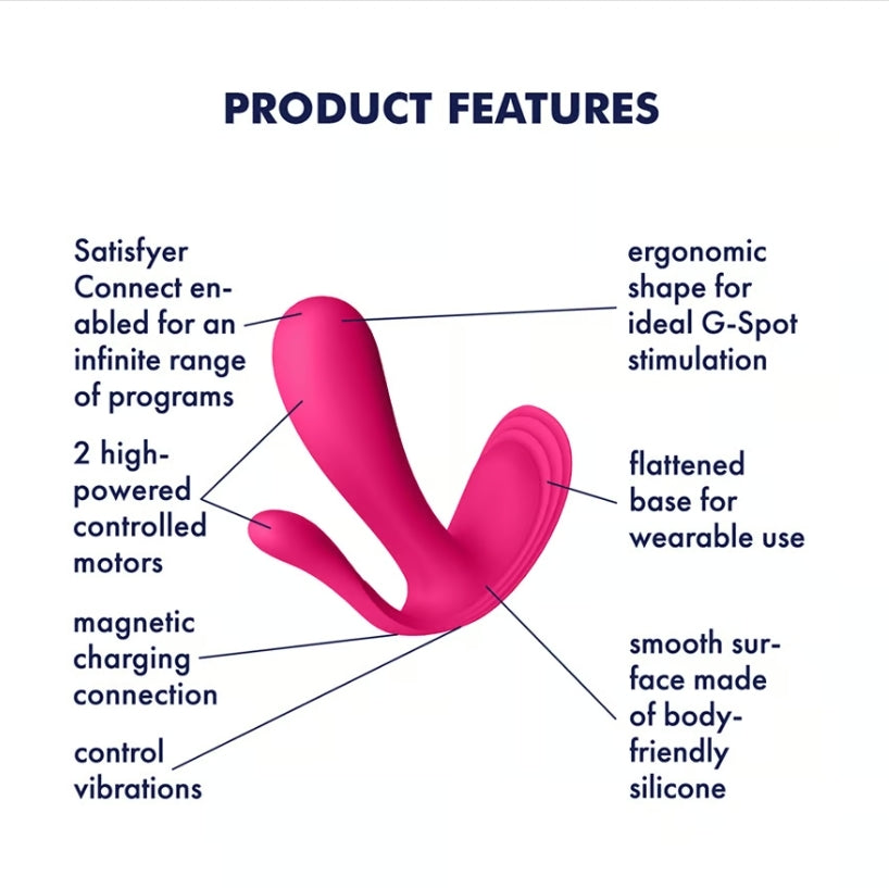 Top Secret – Vibromasseur Portable Connecté avec Double Stimulation satisfyer