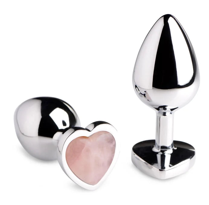 Plug anal en métal avec pierre précieuse en forme de cœur