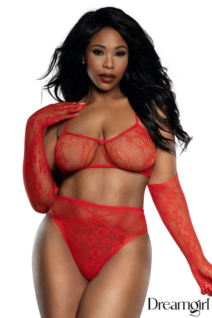 Ensemble de lingerie 3 pièces en dentelle