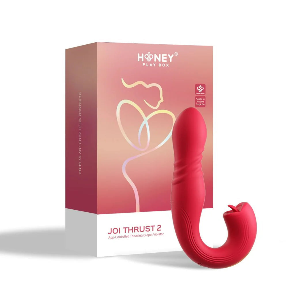 Vibromasseur point G et lèche-clitoris à poussée de langue honey play box