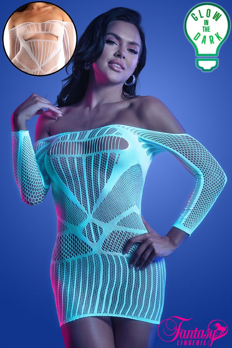 Robe ajustée en filet réactif aux UV Fantasy