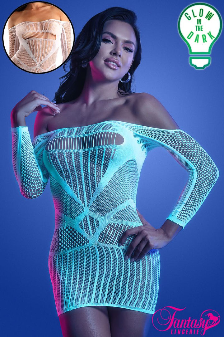 Robe ajustée en filet réactif aux UV Fantasy
