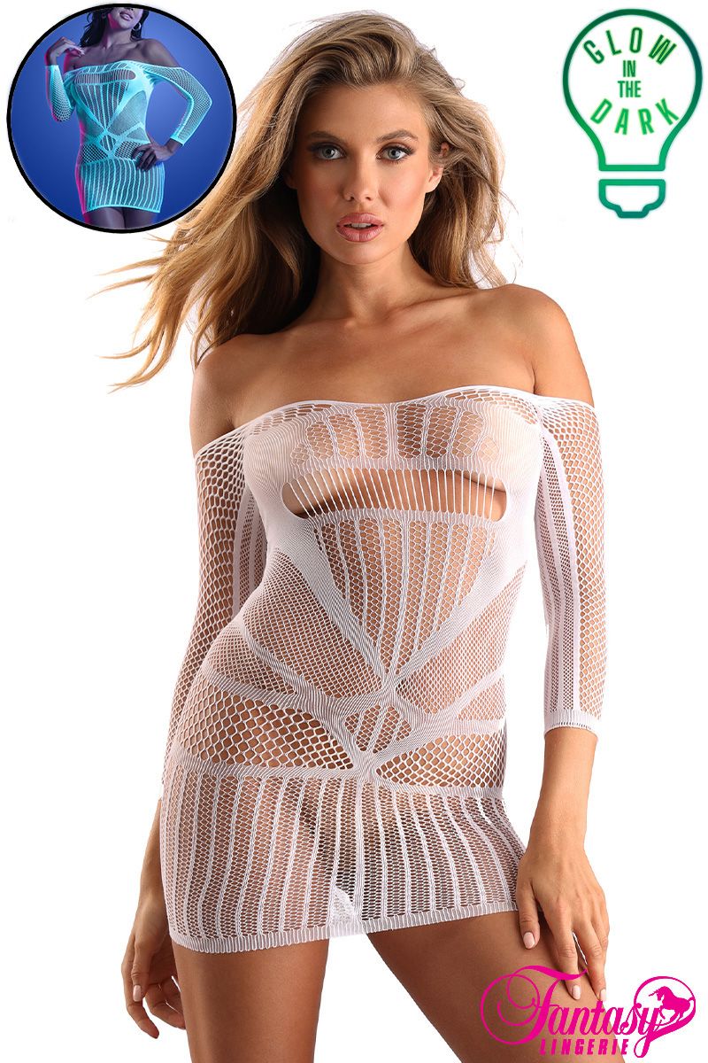 Robe ajustée en filet réactif aux UV Fantasy