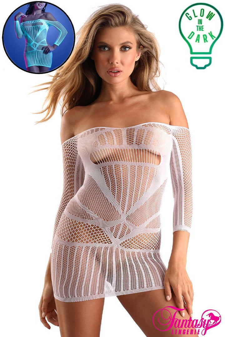 Robe ajustée en filet réactif aux UV Fantasy