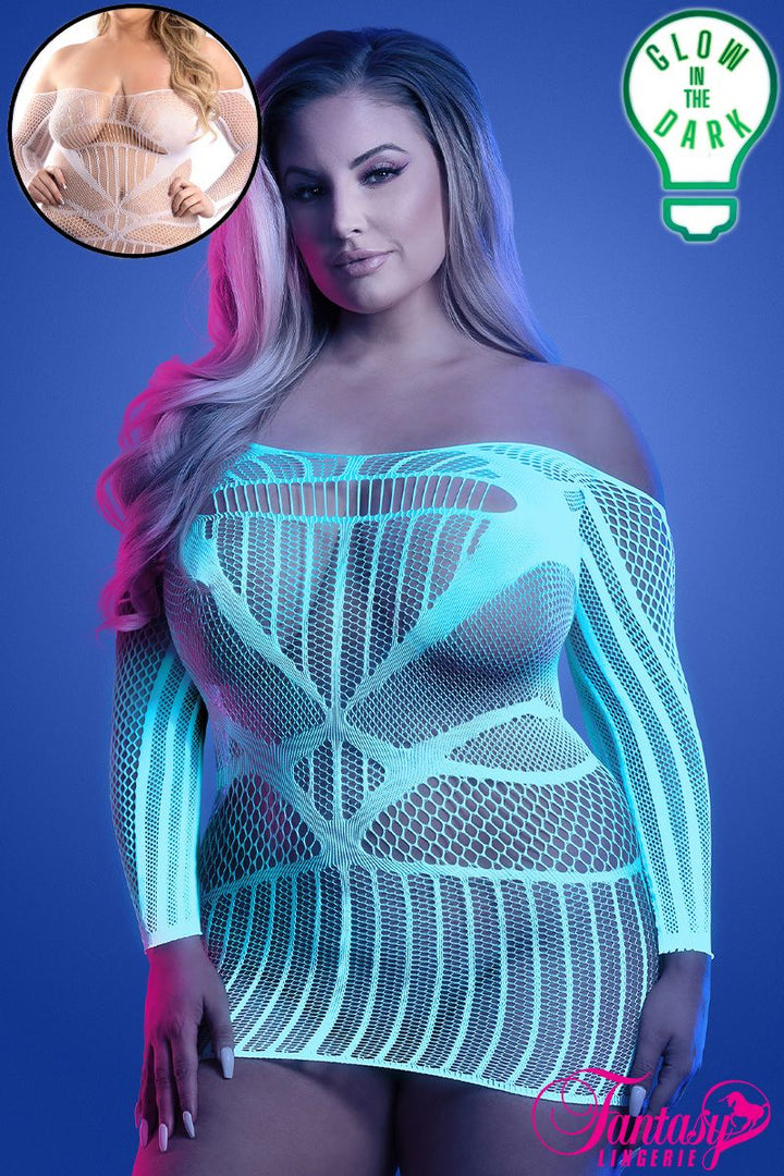 Robe ajustée en filet réactif aux UV Fantasy