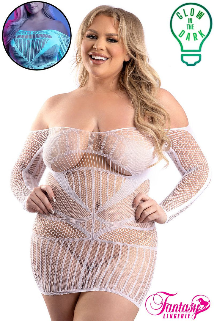 Robe ajustée en filet réactif aux UV Fantasy