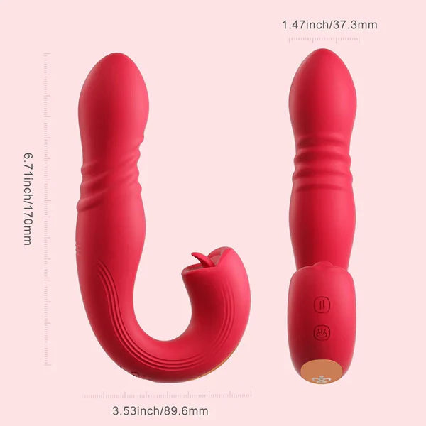 Vibromasseur point G et lèche-clitoris à poussée de langue honey play box