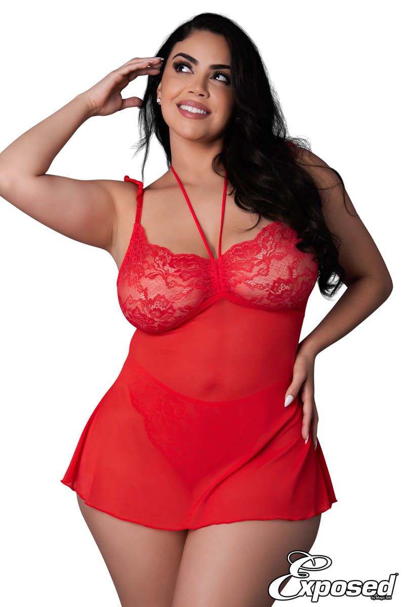 Babydoll en mesh Exposed
