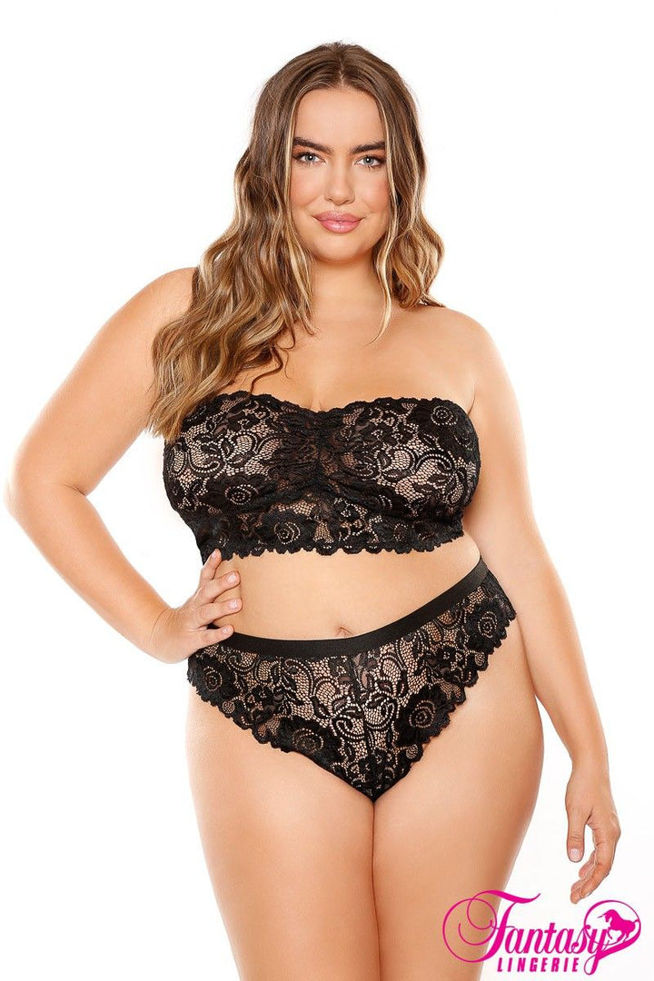 Ensemble Lingerie 2 Pièces Dentelle Taille Queen