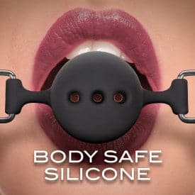 Bâillon-boule en silicone respirant - Noir