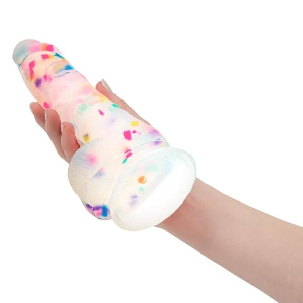 Dildo en silicone avec confettis 7.5"