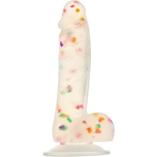 Dildo en silicone avec confettis 7.5"