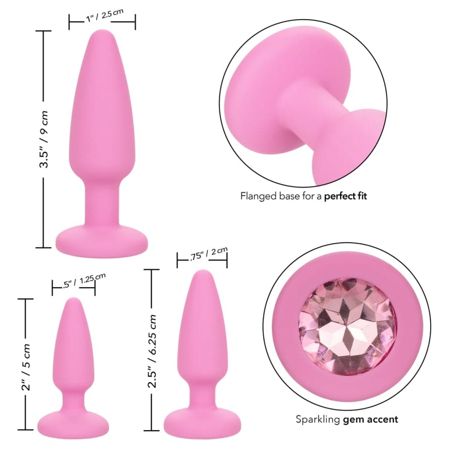 Ensemble de Plug Anal en cristal - Rose