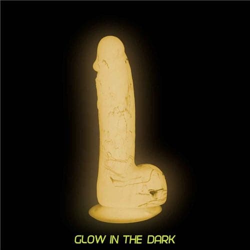 Brandon 7,5" Dildo Lumineux dans le Noir Avec Testicules Rose addiction