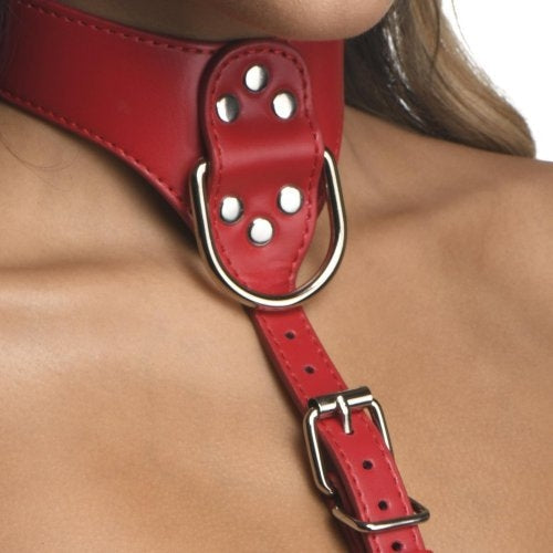 Harnais de poitrine féminin rouge strict - M/L xr brands