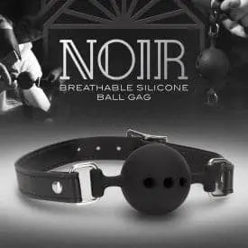 Bâillon-boule en silicone respirant - Noir noir