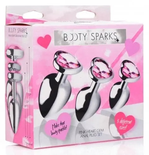 Ensemble de plug anal coeur rose Booty Sparks